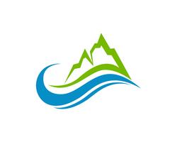 Mountain and water Logo Business Template Vector