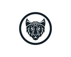 Tiger head logo mascot on white background vector