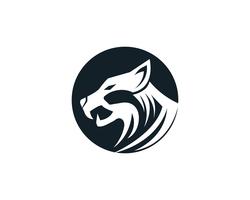 Tiger head logo mascot on white background vector