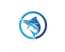 Icono de logo y símbolos de Marlin Jump Fish vector