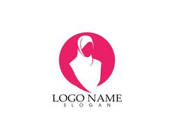 hijab woman silhouette logo and symbols  vector