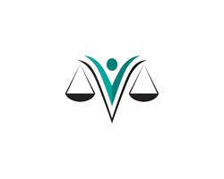 Aplicación de iconos de logotipo y símbolos de abogado de justicia