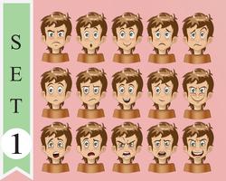 collection of vector cartoon emotion face
