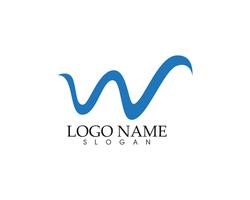 W letter wave Logo Template vector illustration