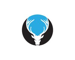 Cabeza de ciervo animales logo negro silhouete iconos vector