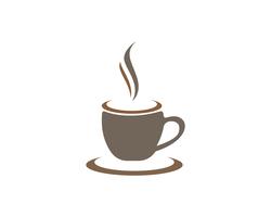 Taza de café Logo plantilla vector icono diseño