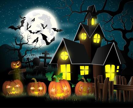 Happy Halloween Poster. Vector illustration.