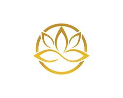 Signo de flor de loto para el bienestar, spa y yoga. Vector
