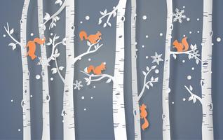 squirrel is climbing on the tree  vector