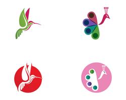 Hummingbird Logo y símbolos iconsTemplate aplicación vector