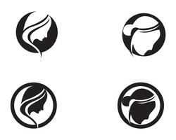 Hair woman head logo and symbols icons vector