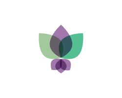 Signo de flor de loto para bienestar, spa y yoga vector