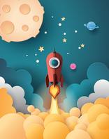 Space rocket launch vector