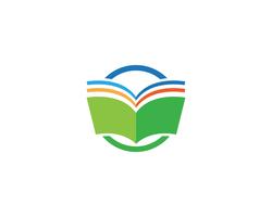 Libro de lectura de logotipo y símbolos iconos de plantilla vector