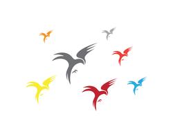  bird fly sign abstract template icons vector