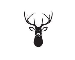 Head deer animals logo black silhouete icons vector