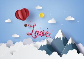 paper art concept of valentine's day vector