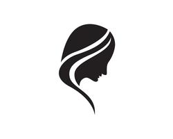 Cabello mujer cabeza logo y símbolos iconos vector