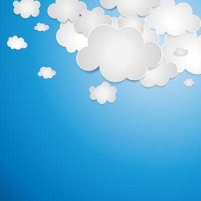 Vector abstract background composed of white paper clouds .