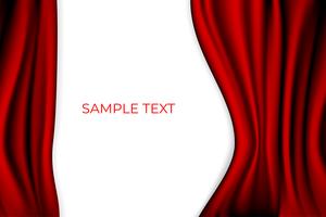 Red Curtain Theater Scene Stage Background. Backdrop with Luxury Silk Velvet. White Copyspace. vector