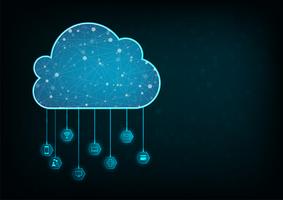 Concepto computacional de la nube. Fondo abstracto de la tecnología de la conexión de la nube. vector