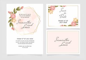 Vector Floral Wedding Invitation Template