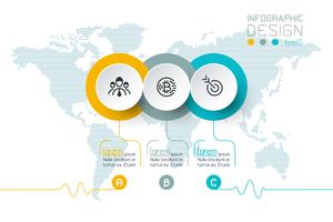 Etiquetas de círculo de negocios forma barra de grupos de infografía. vector