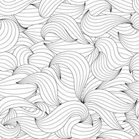 Seamless black and white waves pattern. vector