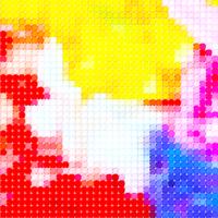 colorful background in pixel art vector