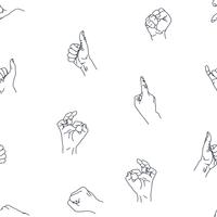 Hands gesture seamless background. vector