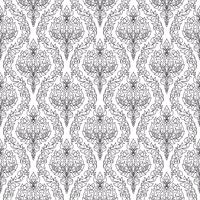Monochrome thai floral motif seamless background. vector