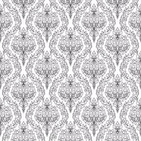 Monochrome thai floral motif seamless background. vector