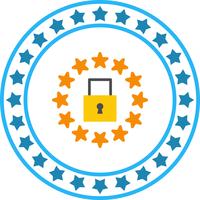 Vector GDPR icono de bloqueo de seguridad