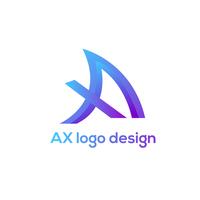 Diseño de logo AX vector