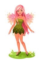 Pink wings Fairy standing vector