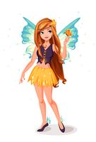 Beautiful Fairy with the butterfly vector