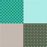 seamless floral and polka dot patterns vector