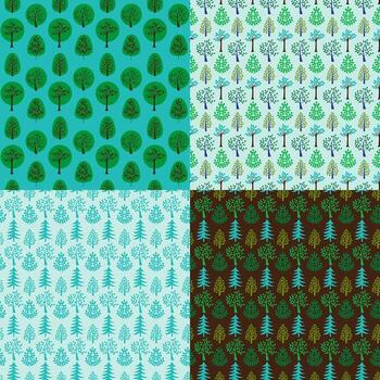 patrones de fondo de árbol de vector transparente