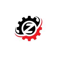 Plantilla de diseño de logotipo letra Z engranaje vector