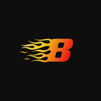 Number 8 Burning flame logo design template vector