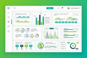 Dashboard admin panel vector design template 