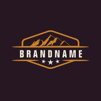 Mountain Design Element in Vintage Style for Logotype, Label, Ba vector