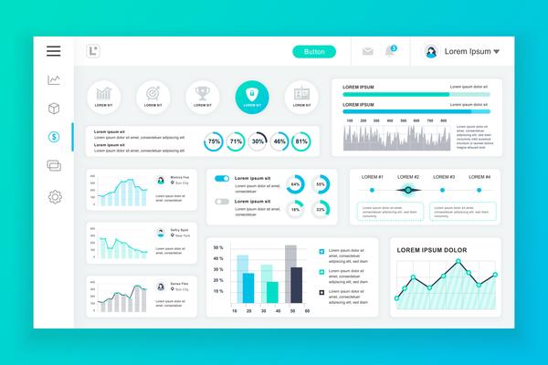 Dashboard admin panel vector design template 