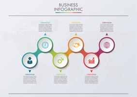 Visualización de datos empresariales. Iconos de infografía de línea de tiempo diseñados para la plantilla de fondo abstracto vector