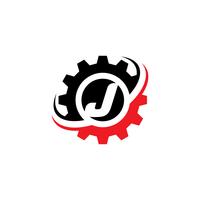 Letter J Gear Logo Design Template vector