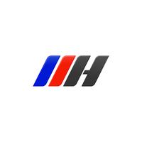 plantilla de diseño de logotipo letra MH racing vector