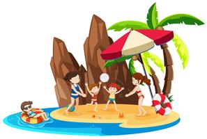 Girl on island vacation vector