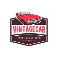 Una plantilla de diseño de logotipo de coche clásico o vintage o retro. estilo vintage vector