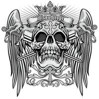 grunge skull coat of arms vector