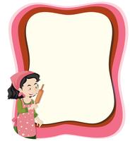 A housewife on note template vector